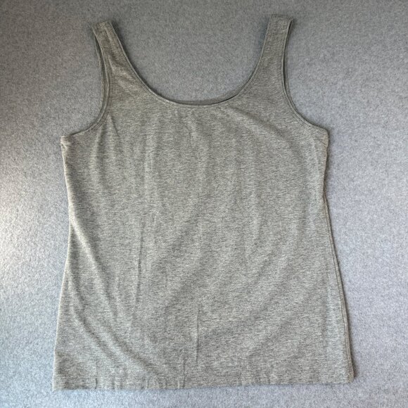 Talbots Womens Gray Scoop Neck Tank Top Casual Summer Layering Casual Size Large - Picture 6 of 12